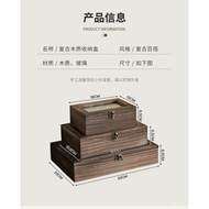 Begonia Flower Glass Storage Box Bracelet Log Wooden Ring Earring Necklace