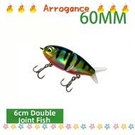 ARROGANCED Fishing Lure Bait, 5cm Size 5.8g Weight Glide Bait Lure, Mini Plastic Metal Material With