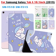 For Samsung Galaxy Tab A 10.1 (2019) Fashion Cute Cartoon Pattern Tablet Case Tab A 10.1" SM-T510 SM-T515 High Quality PU Leather Stand Flip Cover