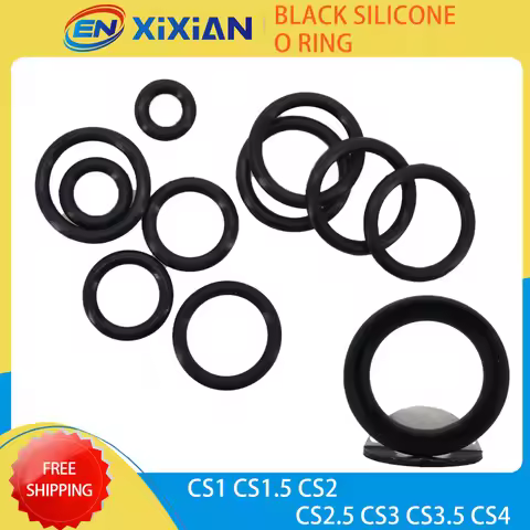 CS1 CS2 CS2.5 CS3 CS4 Black Silicone O Ring Washers Food Grade Sealing Rings Waterproof Insulated Si