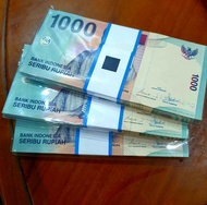 Jual 1 Gepok uang 1000 Patimura Emisi Perdana thn 2000
