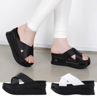 EPDavin Women's Open Toe Cushioned Cross Platform Slippers Slides