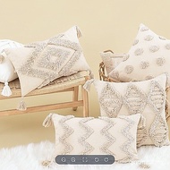 Tufted Pillow Cover 45x45 30x50 Geometric Embroidery Tassel Sofa Cushion Cover Bohemian Window Pillo
