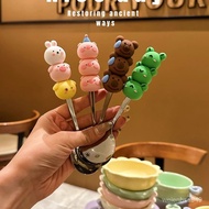 Dopamine Color Contrast Color Spoon ins High-value Girl Heart Cute Stacking Music Cute Piglet Frog S