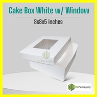 10pcs Cake Box with Window White 8x8x5"