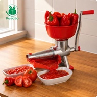 [Kesoto] Hand Crank Juicer Silver Metal Body Tomato Juicer Kitchen Tool Red Grip Funnel Top