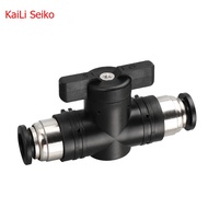 Pneumatic Push In Quick Joint Connector Hand Valve To Turn Switch Manual Ball Current-limiting Flow 