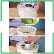 [Amleso] Vegetable Washer And Dryer, Household Fruit Drainer, Manual Washing Machine Basket, Lettuce Onion Drain Fruit Dryer,