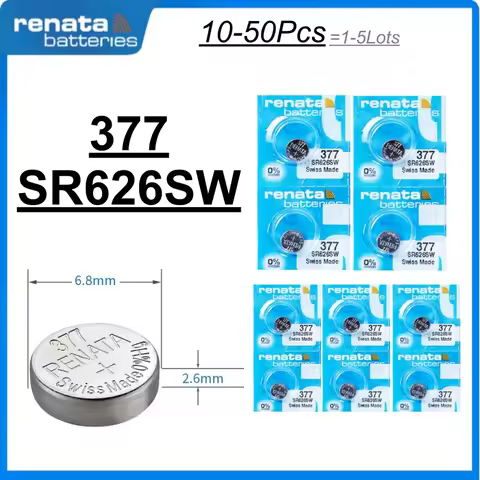 10-50Pcs Original Renata 377 SR626SW AG4 LR626 SR66 V377 Button Coin Cell 1.55V Silver Oxide Battery