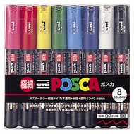 三菱鉛筆 水性簽字筆 uni POSCA 超細字 PC1M 8色組