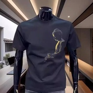 2025 Spring Summer National Trendy Loose Printed Short-Sleeved T-Shirt Men Women Same Style Casual T