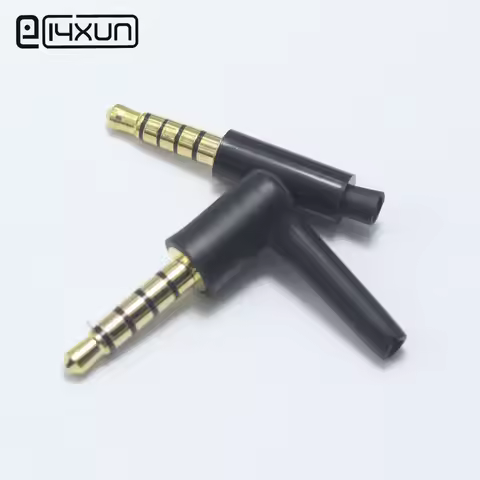 1pcs 3.5mm 5 Pole Stereo Plug 90 /180 Degrees DIY Repair Headphone Male Plugs Gold-plated Audio Conn