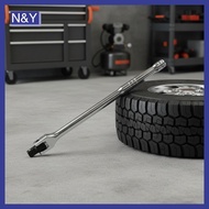N&Y   1/2 3/8 1/4 Drive Breaker Bar Flex Head 12 10 6 Inch 180 Rotatable High Leverage Hand Tool for