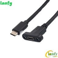 LANFY Type C Extension Cable USB3.1 Spacing 17mm With Ears Type C Panel Fixation 0.3m/0.5m/1m/1.5m L