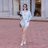 Quần Short Jean KAYLIN form Basic Phối Belt chất vải denim dầy dặn phong cách năng động - N2229