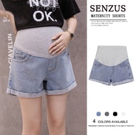 [SG] Maternity Pants Denim Shorts Women's Jeans Pant Summer High Waist Stretchy Loose Casual Pregnan