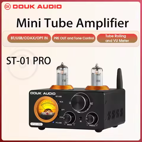 Douk Audio HiFi Bluetooth 5.0 Vacuum Tube Amplifier USB DAC Stereo Receiver COAX/OPT Home Audio Digi