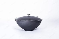 MangalGrills Kazan Cast Iron Cauldron Qazan Qozon Kadai Plov Pilaf Shorpa Uzbek Wok (9L-2.3Gal.)