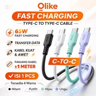 OLIKE Type C to Type C Fast Charging Data Charger Cable 65W 100cm D306CC D309BCC D307CC Original