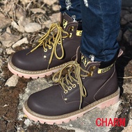 【high quality】【Ready Stock】Caterpillar Boots Men Outdoor Work Boots Soft Toe Boots Genuine Leather Size(35-45)