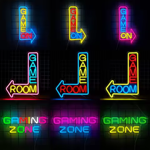 Game Neon Sign Gaming LED Neon Lights for Wall Decor USB Light Up Signs for Game Room Man Cave Teen 