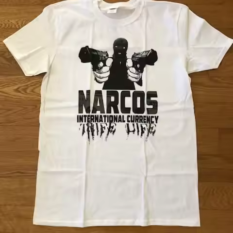 Narco T Shirt Colombia Medellin White Cotton Size M