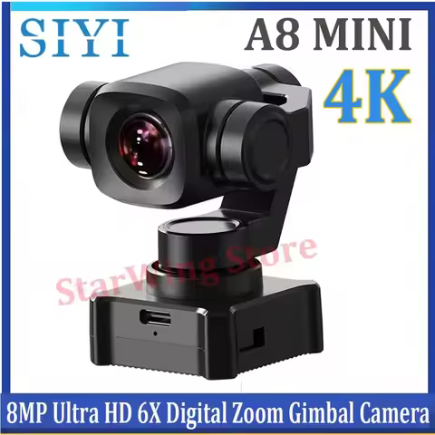 SIYI A8 mini 4K 8MP Ultra HD 6X Digital Zoom Gimbal Camera with 1/1.7" Sensor 95g Lightweight 55x55x