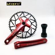 Original Litepro Set Crank Kit SP8 412 Folding Road Bike Model Hollow Crank Bicycle Disc Brake Set Accessories Spare Parts Litepro Crank 52T 54T 56T 58T Compatible with DAHON FNHON GUST BLAST Bicycle Accessories