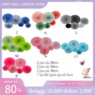 Paper fan set paper fan/ paper flower set 6 in 1 (combination)