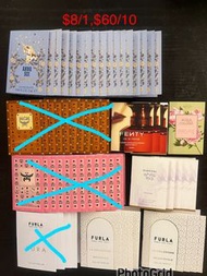 $8/1, $60/10 perfume 香水  anna sui mcm fenty 4711 elizabeth arden furla