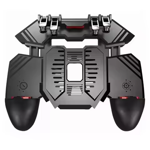 AK77 Six Finger Gamepad Mobile Controller 6 Finger with Fan For iPhone Android Shooter Triggers Fire