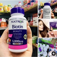 [Chỉ Bán Hàng Mỹ] Viên Ngậm Hỗ Trợ Mọc Tóc Natrol Biotin Giảm Rụng Tóc và MượtĐep Da 5000mcg 250 Viê