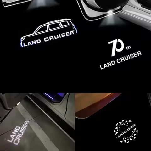 2Pcs LED Car Door Welcome Courtesy Projector Ghost Shadow Lights for Toyota Land Cruiser 2007-2019 2