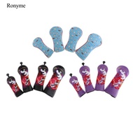 Ronyme 4Pcs Dustproof Golf Club Head Covers Hybrid Mallet Drivers Professional Golf Putter Headcover