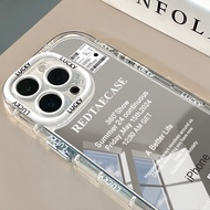 Letter Label Mirror iPhone15promax Apple 14pro Phone Case 11/12/13mini Shock-resistant X/XS/7p/8p