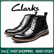 Clarks_รองเท้าผู้ชาย รุ่น สีดำ รองเท้าหนังแท้ รองเท้าทางการ รองเท้าแบบสวม รองเท้าแต่งงาน รองเท้าหนังผู้ชาย