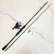 Combo cần câu lure Sói Đen tặng máy YF 200 và mồi super + thìa lượn + khoá big sale - Bộ cần câu lur