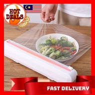 BEST SELLER Cling Film Cutter Box Plastic Food Dish Wrap Foil Sliding Cut Machine Pemotong Pembalut 