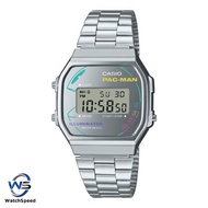 Casio Digital A168WEPC7A A168WEPC-7 A168WEPC-7A  Vintage PAC-MAN Collaboration Model Stainless Steel