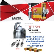 ((3pcs)) Perodua Viva,Kelisa,Kancil,Myvi 1.0 NGK BKR6EGP 7092 G-Power Platinum Spark Plug