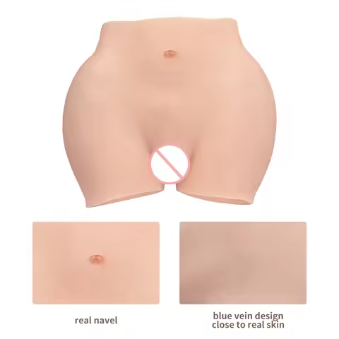 Customizable Silicone Realistic Vagina Panties Artificial Vagina for Men False Buttock Transgender U