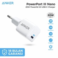 Anker Powerport Iii Nano - Wall Charger 20W Pd - A2633 - Garansi