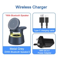 ZUZG 5in 1 Wireless Charging Station with Speaker And Night-Lamp Magnetic Fast Wireless Charger Stan