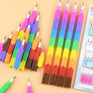 8 Knots Creative Building Block HB Pencils Replaceable Core Writing Pencils Kids Toy School Children Day Stationery Goodie Gifts Prizes