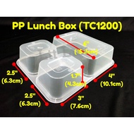 3 Compartment Lunch Box (50pcs±) TC1200 / Disposable PP Lunch Box / Kotak Nasi / TC 1200