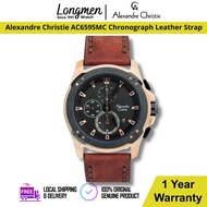 [Klang Longmen] Alexandre Christie 6595 AC6595 AC6595MC Black Dial Leather Strap Men Watch