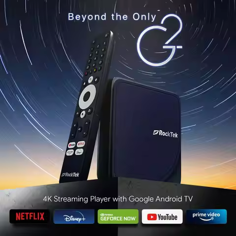 RockTek G2 Android14 Certified TV Box Amlogic S905X4-K 4K HDR Decoding WiFi6 Gigabit LAN Multi USB T