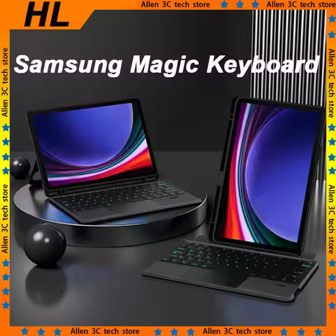 HL Magic Keyboard For Samsung Tab S10+/S9+/S8+/S7 FE Plus/FE+ A9+ A8 S8 S7 S6 Adjustable Stand Case 