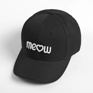 Meow Black C01 Men's and Women's Baseball Cap Standard Form Embroidered 3D Logo Korean Style - MEOWI