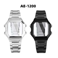 AE-1200 All Metal Case Strap Mod Kit For Casio 3299 AE-1200WH AE1300 Stainless Steel Watch Band Glas